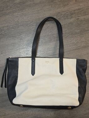 Fossil • Two-Tone Black and White Tote Bag